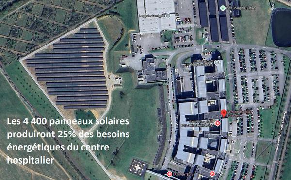 un hôpital alsacien installe une centrale solaire pour promouvoir l'énergie renouvelable et réduire son empreinte écologique.